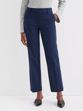 LOFT Riviera Slim Tailored Pants Dark Blue